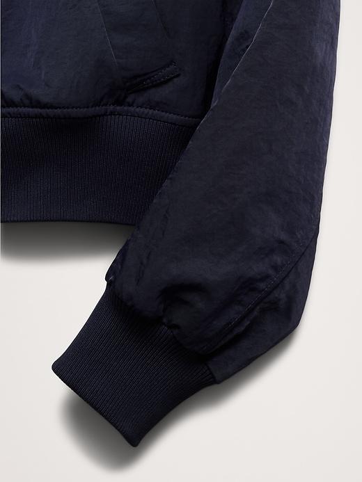 Water-Resistant Cropped Bomber Jacket Product Image