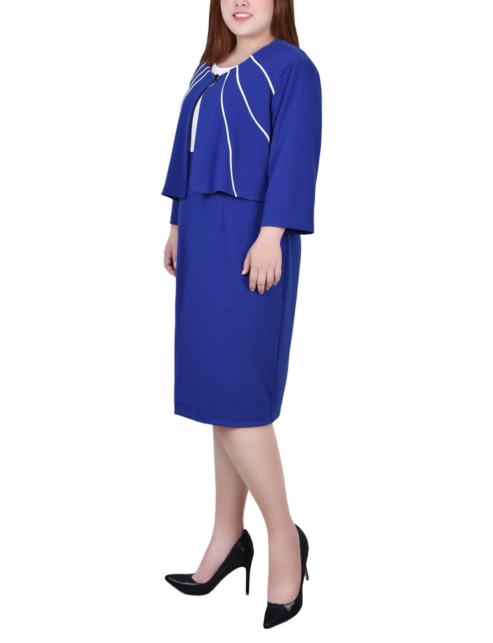 Cobalt 2 Piece Colorblocked Dress Set - Plus Product Image