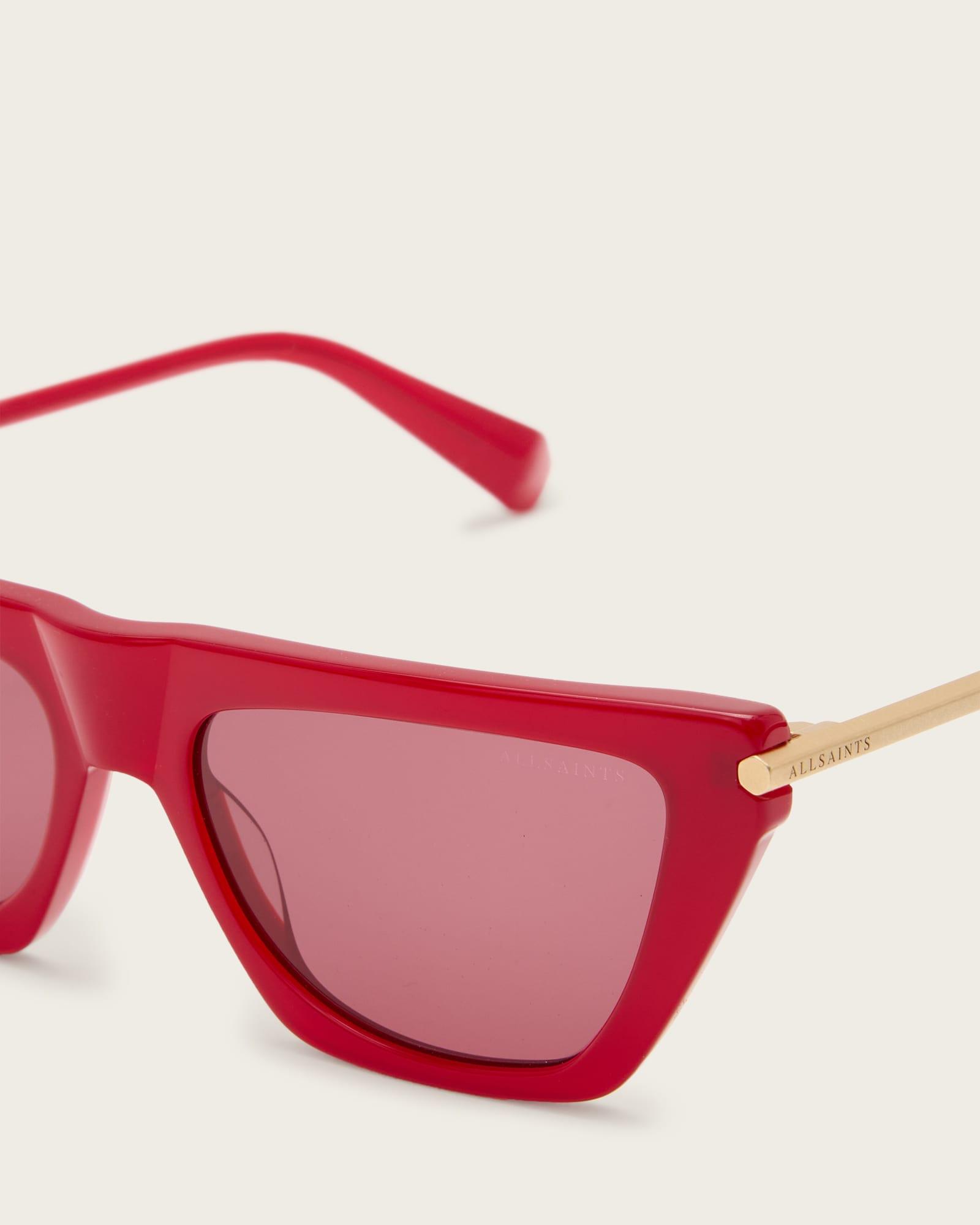 Minka Flat Top Cat Eye Sunglasses LIPSTICK RED | ALLSAINTS US Product Image
