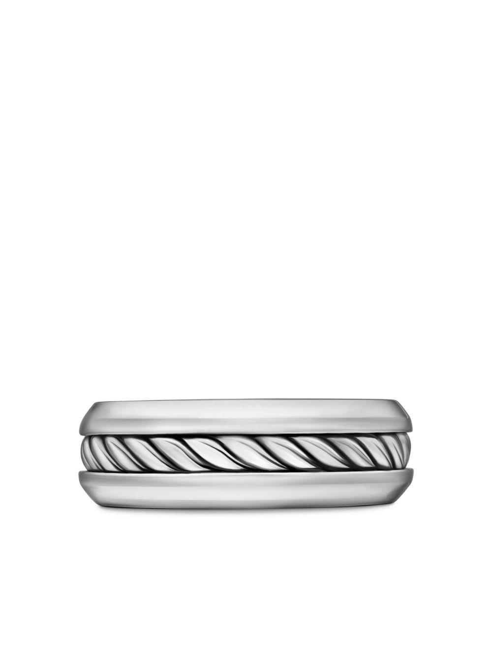 sterling silver Cable Inset band ring (8mm) Product Image