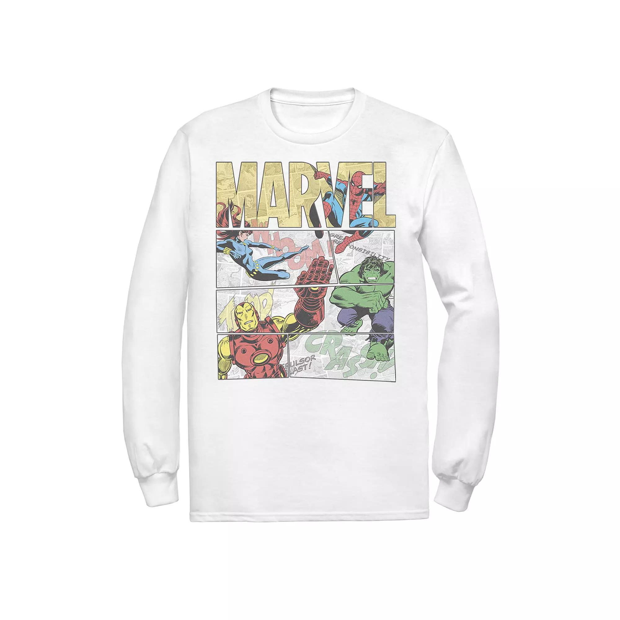 Men's Marvel Retro Avengers Comic Panel Build-Up Tee,  Product Image
