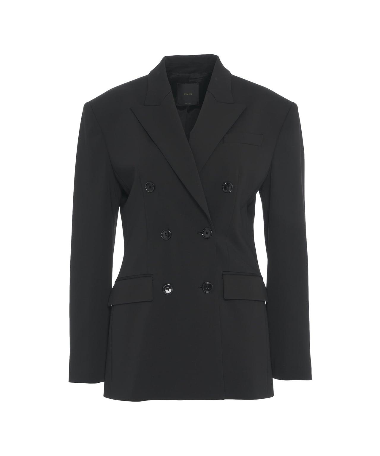 Double-breasted blazer in scuba Product Image