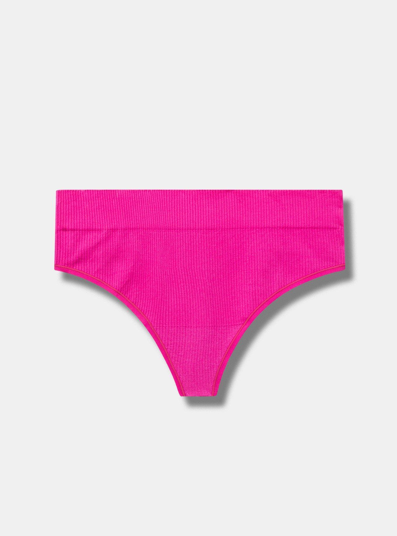 Seamless Ribbed High-Rise Thong Panty Product Image