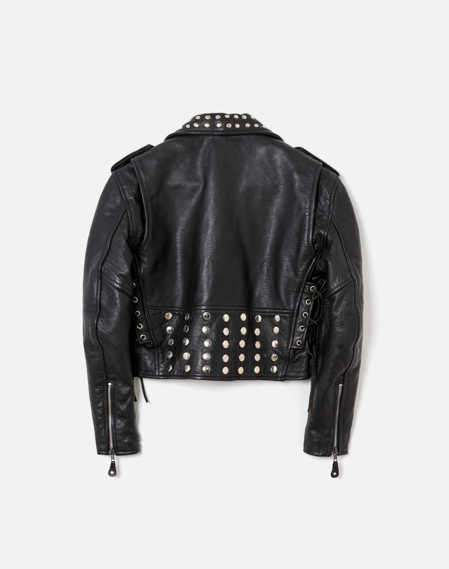 80s Studded Leather Jacket -#38 Female Product Image