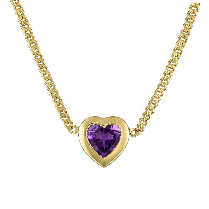 Designs by Gioelli 14k Gold Over Sterling Silver Gemstone Curb Chain Necklace, Womens, Purple Product Image