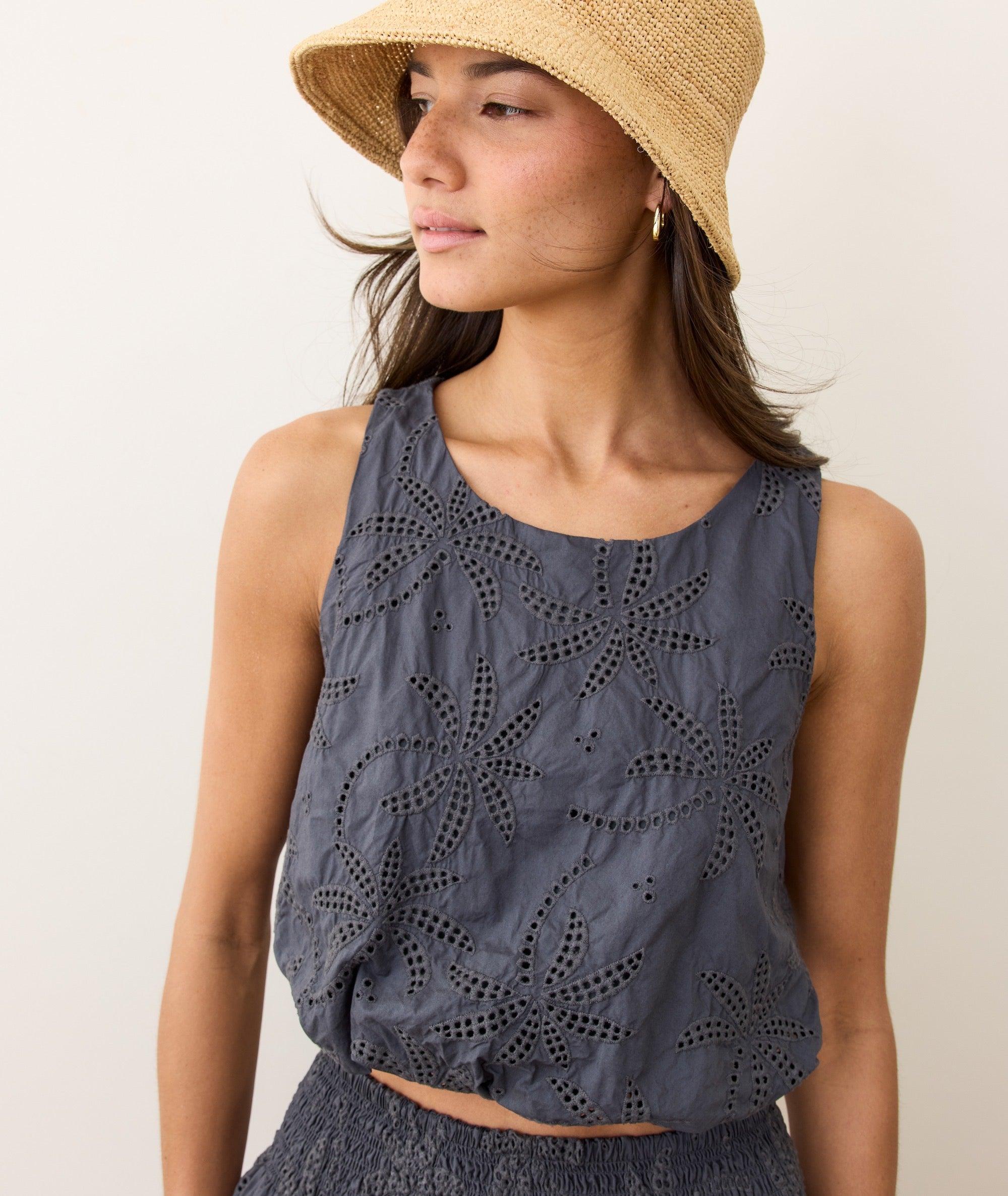 Sage Eyelet Bubble Tank Product Image