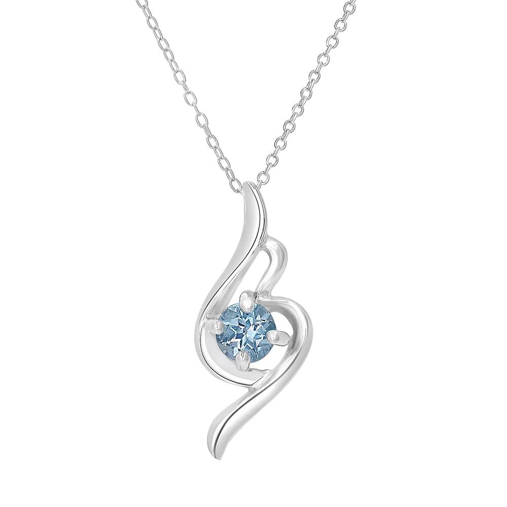 Gemistry Sterling Silver Stone Swirl Pendant Necklace, Women's, Size: 18-20" ADJ, Blue Topaz Product Image