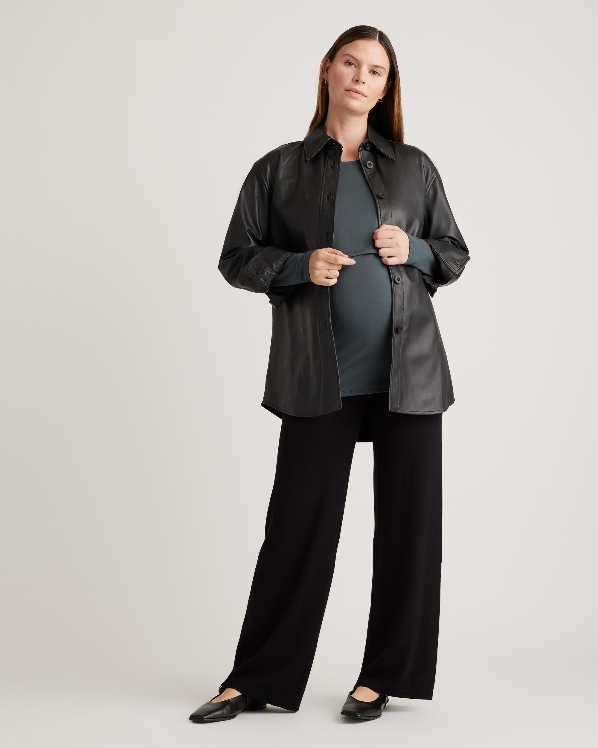 Quince | Women's Tencel Jersey Maternity & Nursing Long Sleeve Relaxed Fit T-Shirt 2-Pack Size XS, Lenzing Modal Product Image