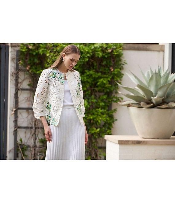 Ming Wang Scoop Neck Sleeveless Side Slit Knit Tank Top Product Image