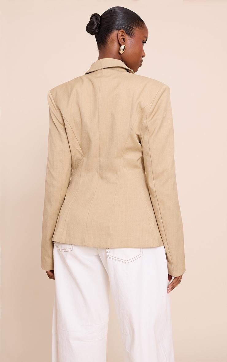 Almond Butter Open Cinched Waist Blazer Product Image