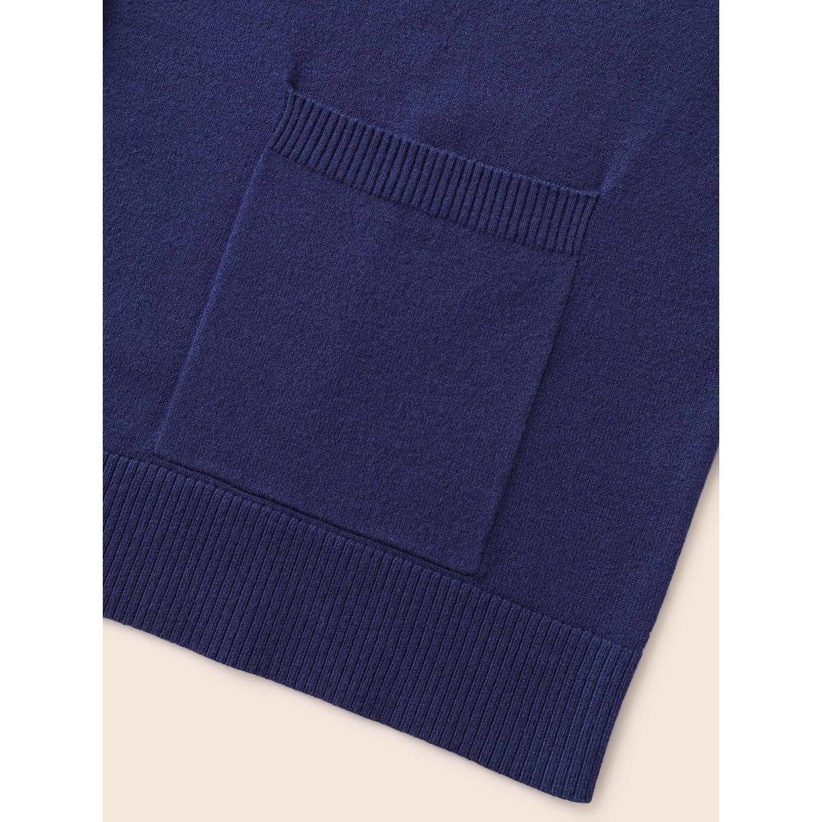 Plus Size Supersoft Essentials Patched Pocket Raglan Sleeve Cardigan Midnight Women Casual Loose Long Sleeve Everyday Cardigans BloomChic 10/M Product Image