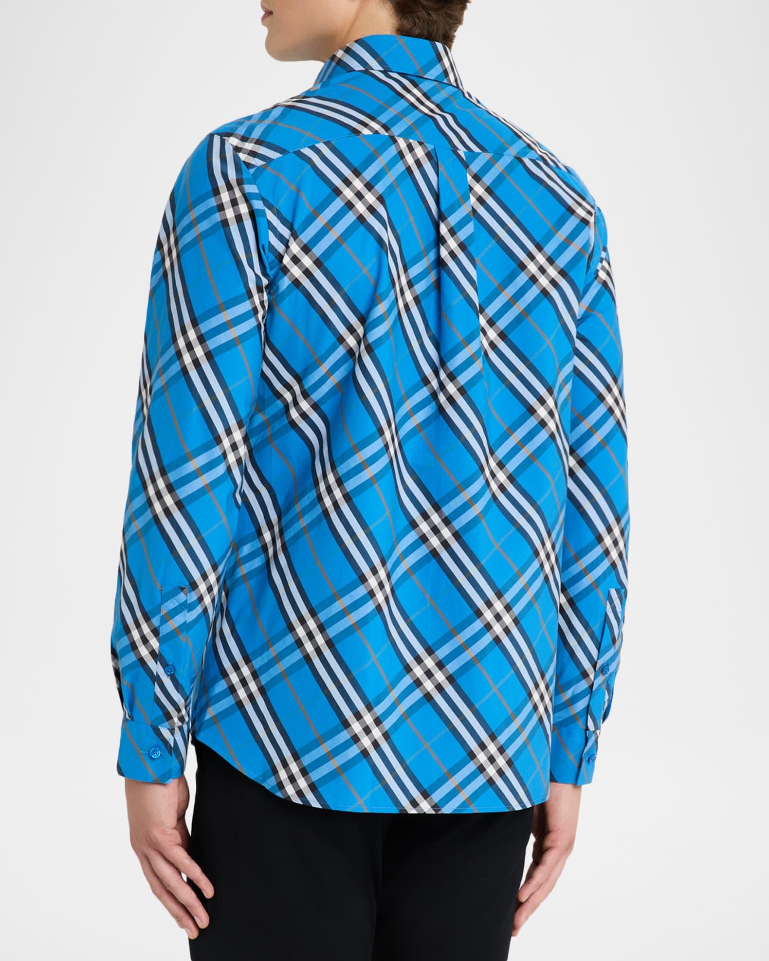 Men's Cotton Large Check Sport Shirt Product Image