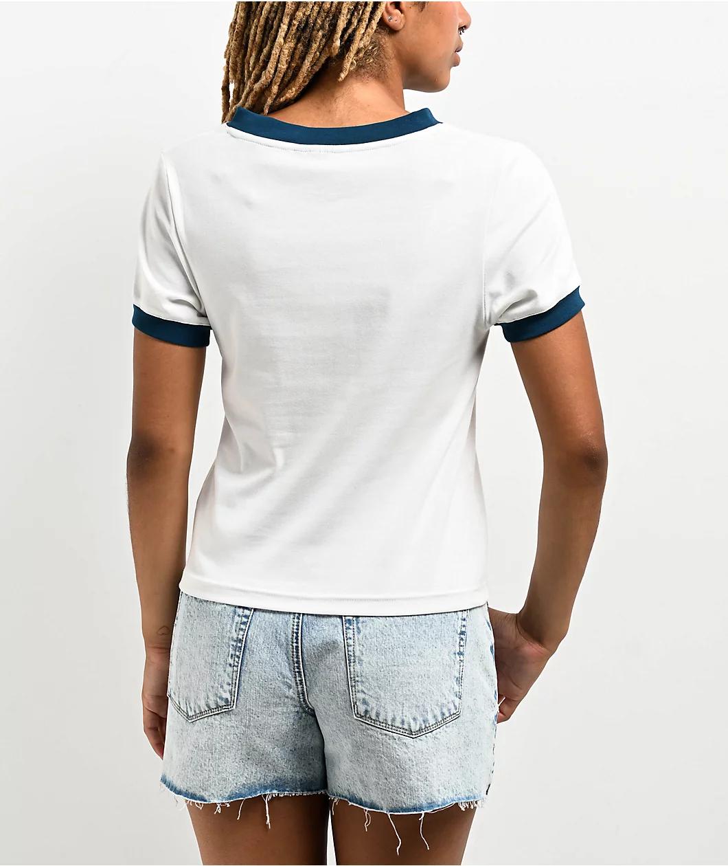 Santa Cruz Heart Set Ringer Ivory Crop T-Shirt Product Image