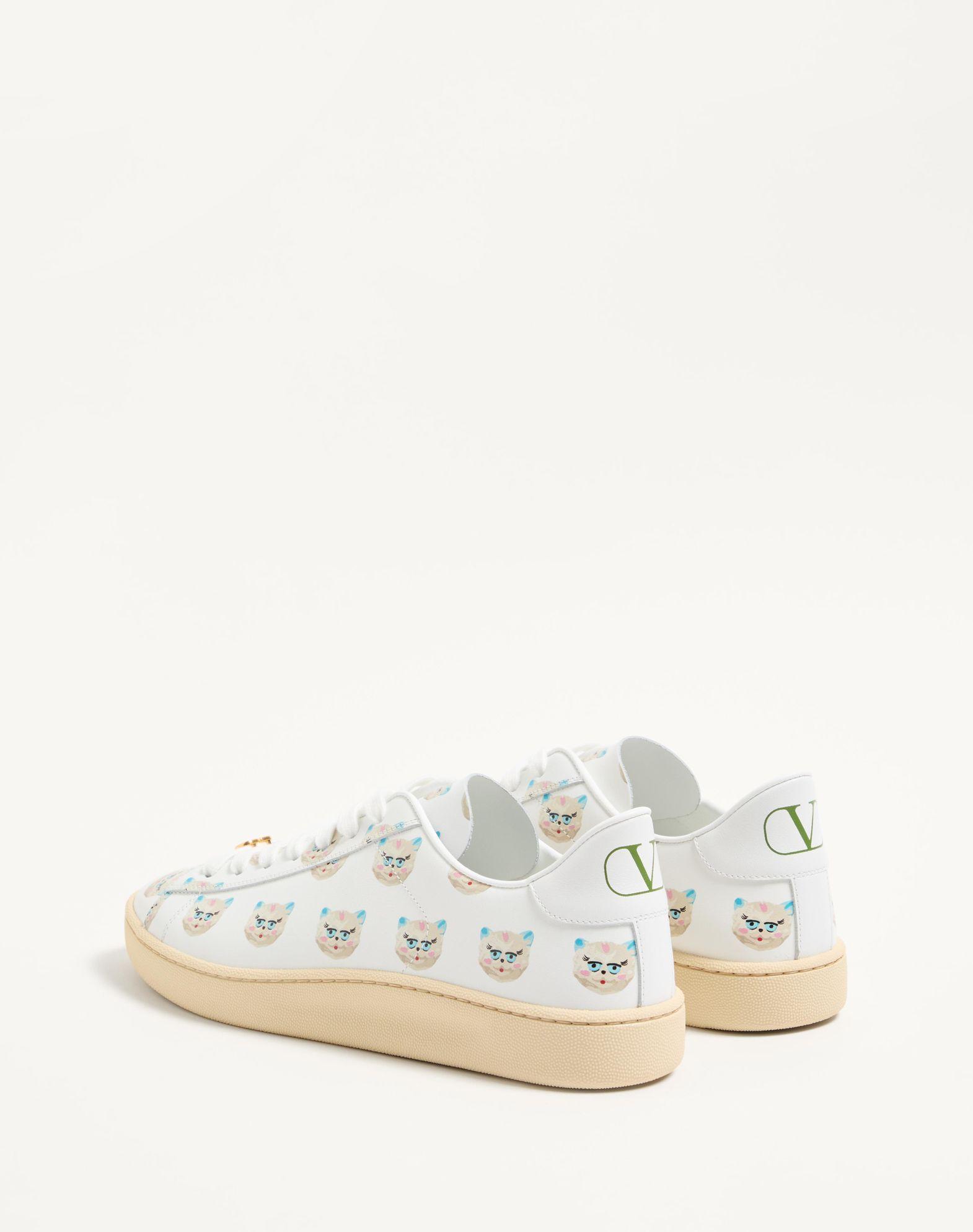 Royco Sneaker In Nappa Calfskin With Le Chat De La Maison Motif Product Image