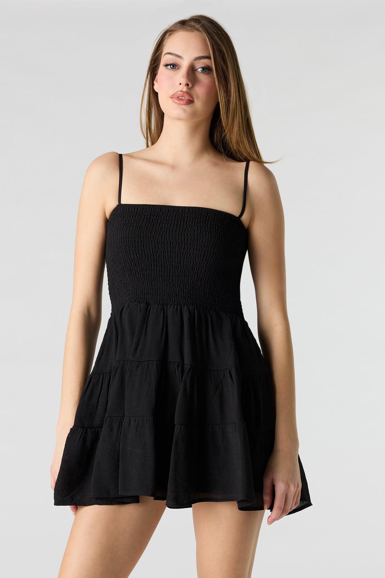 Smocked Tiered Mini Dress Female Product Image