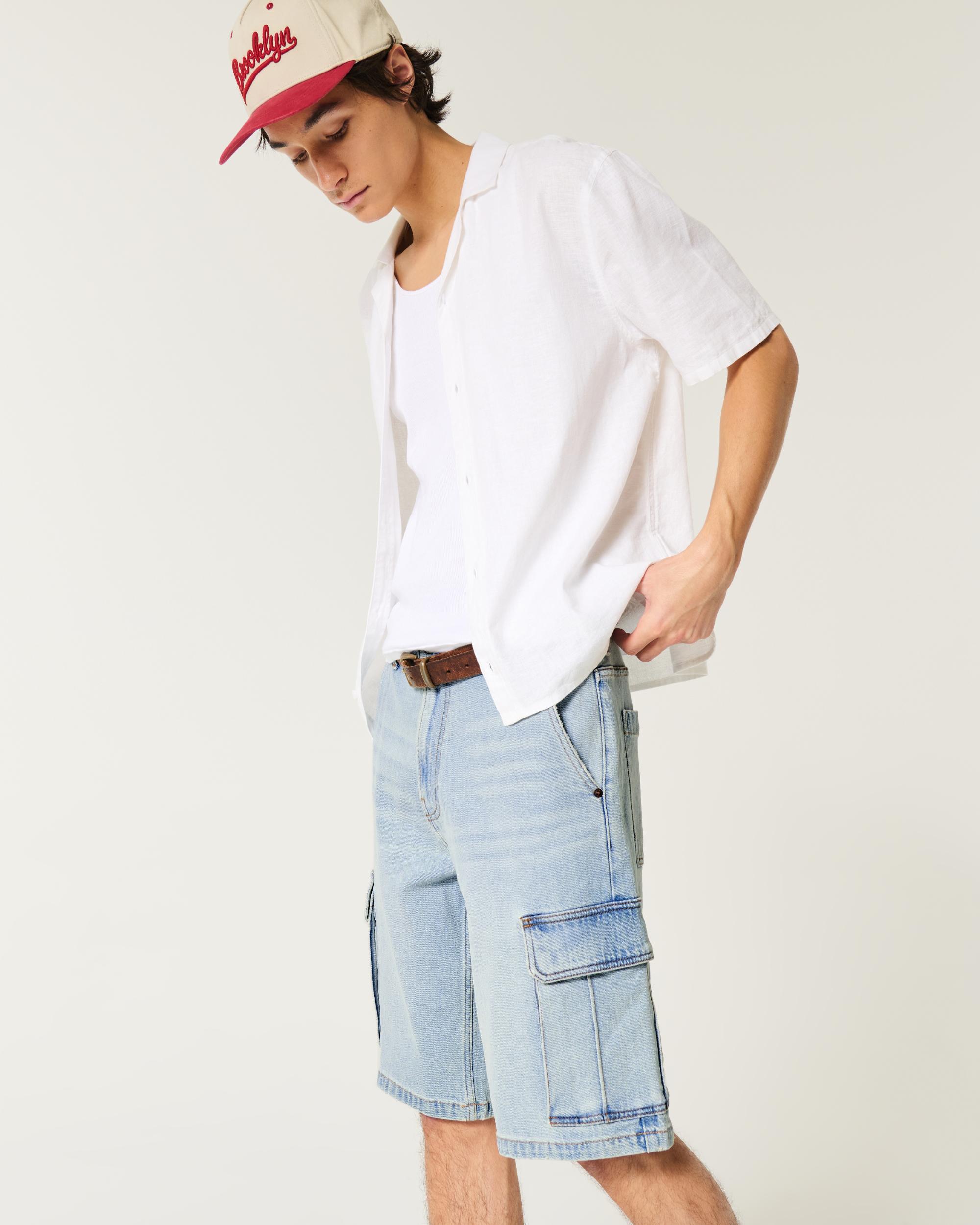 Baggy Denim Cargo Shorts Product Image