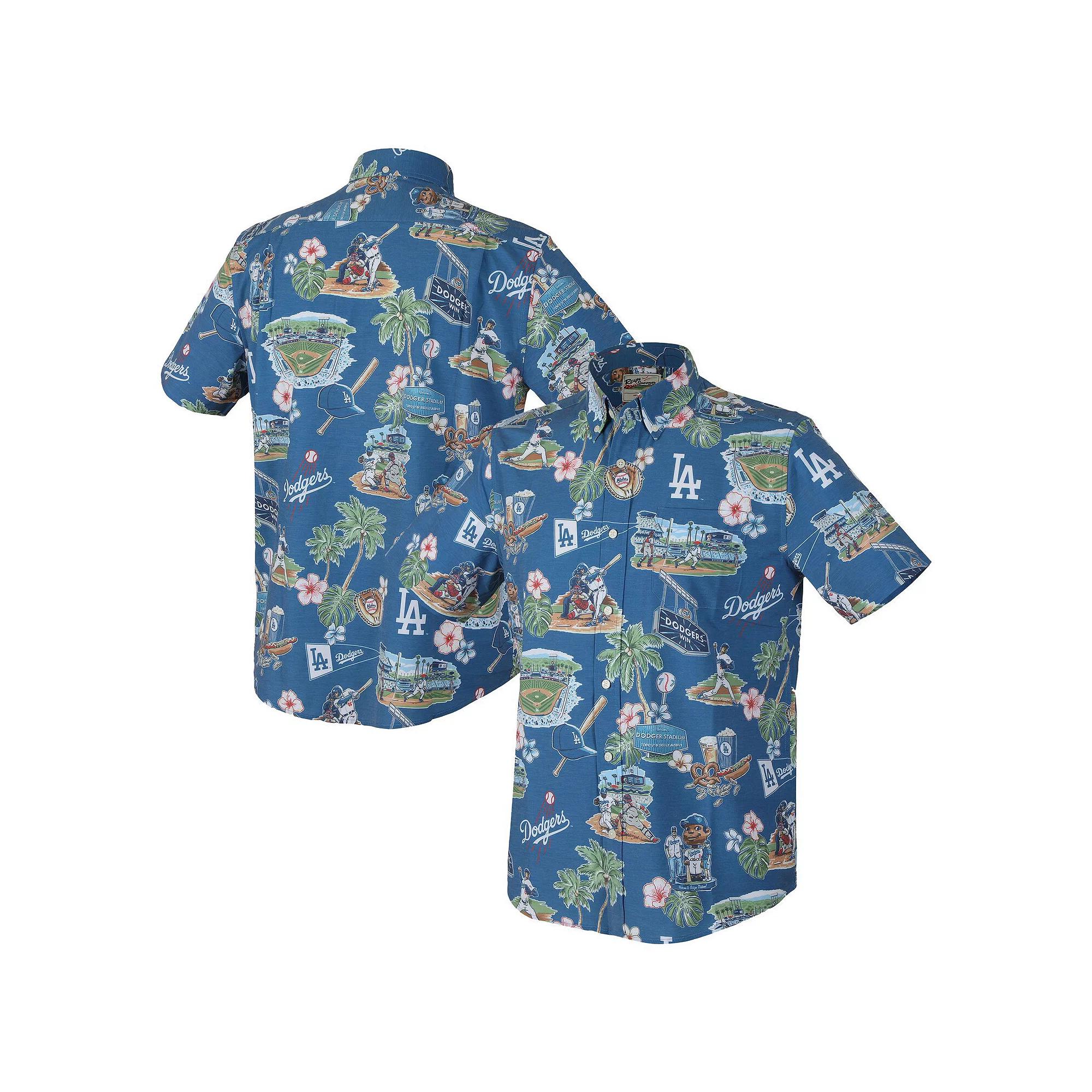 Men's Reyn Spooner Royal Los Angeles Dodgers Scenic Tri-Blend Performance Button-Up Top,  Product Image