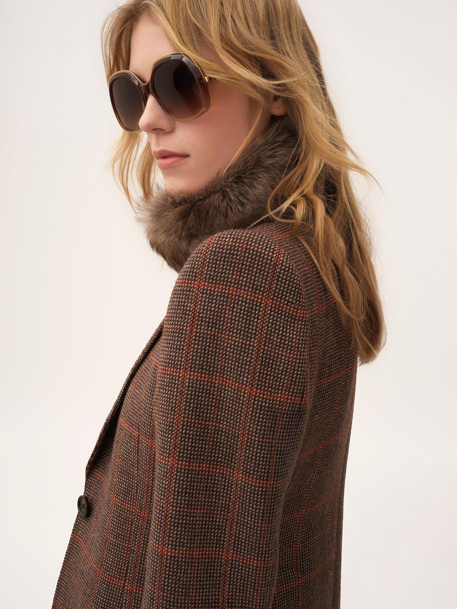 Tailored jacket in check wool Product Image