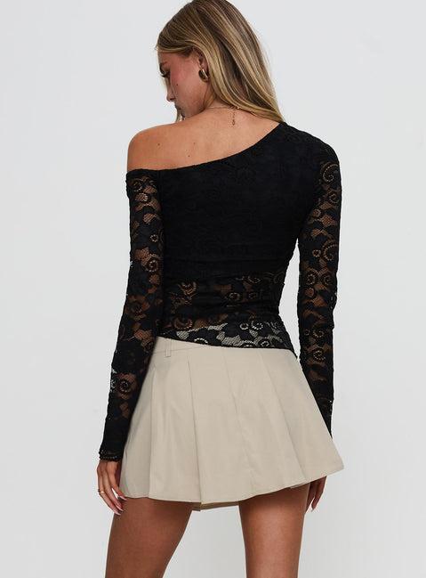 Khaite Pleated Mini Skirt Beige Product Image