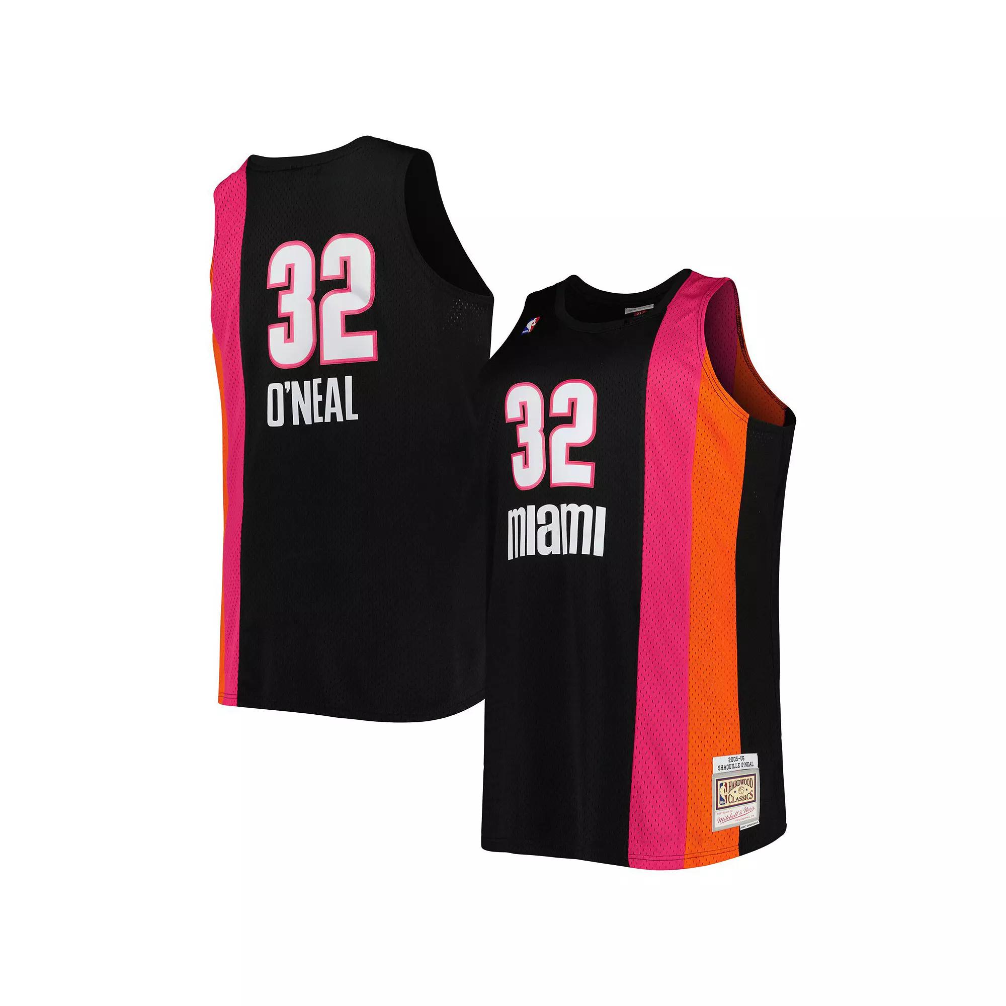 Men's Mitchell & Ness Shaquille O'Neal Black Miami Heat Big & Tall Hardwood Classics 2005/06 Swingman Jersey,  Product Image