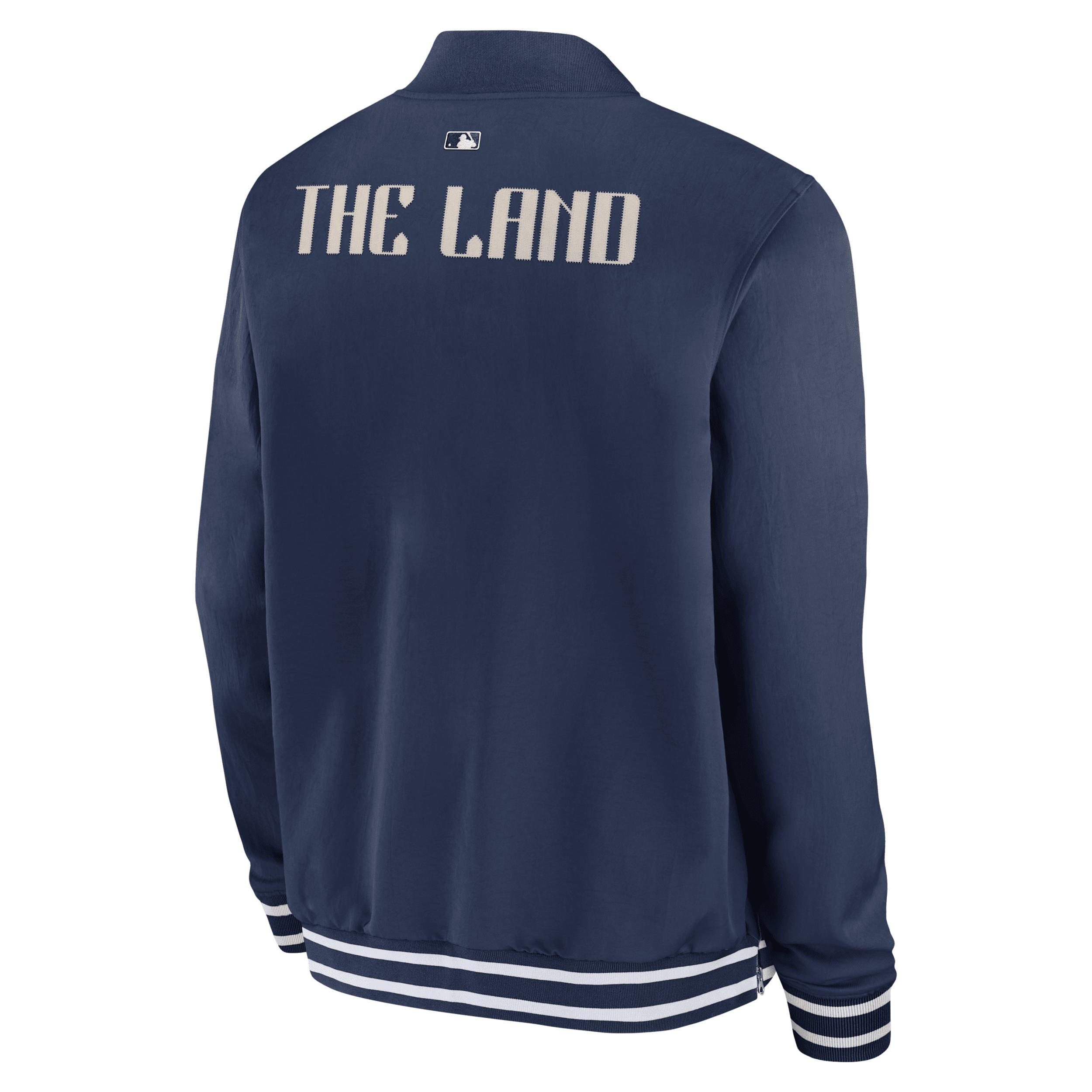 Cleveland Guardians Authentic Collection City Connect Nike Men's MLB Full-Zip Bomber Jacket Product Image