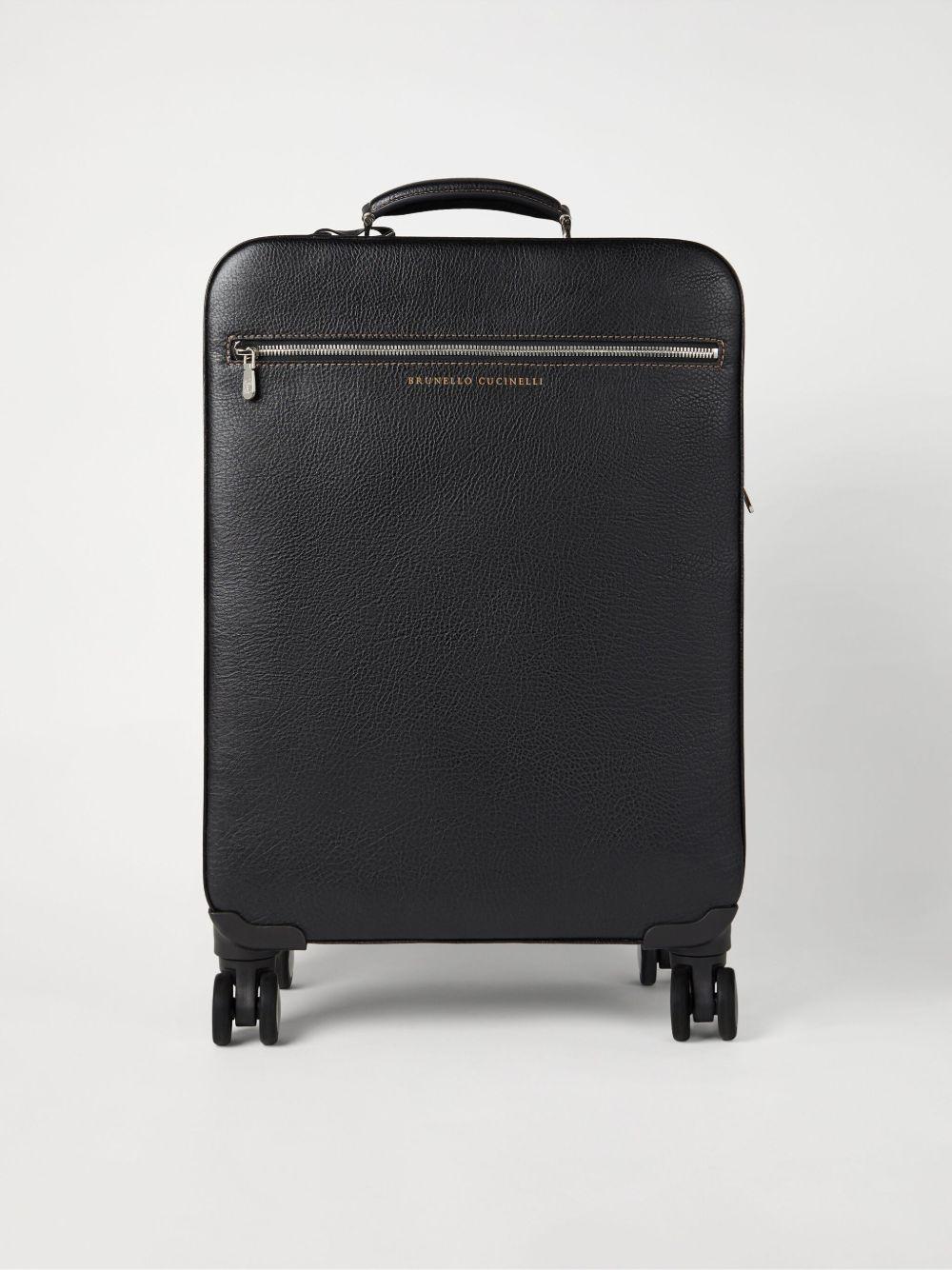 grained leather suitcase Product Image