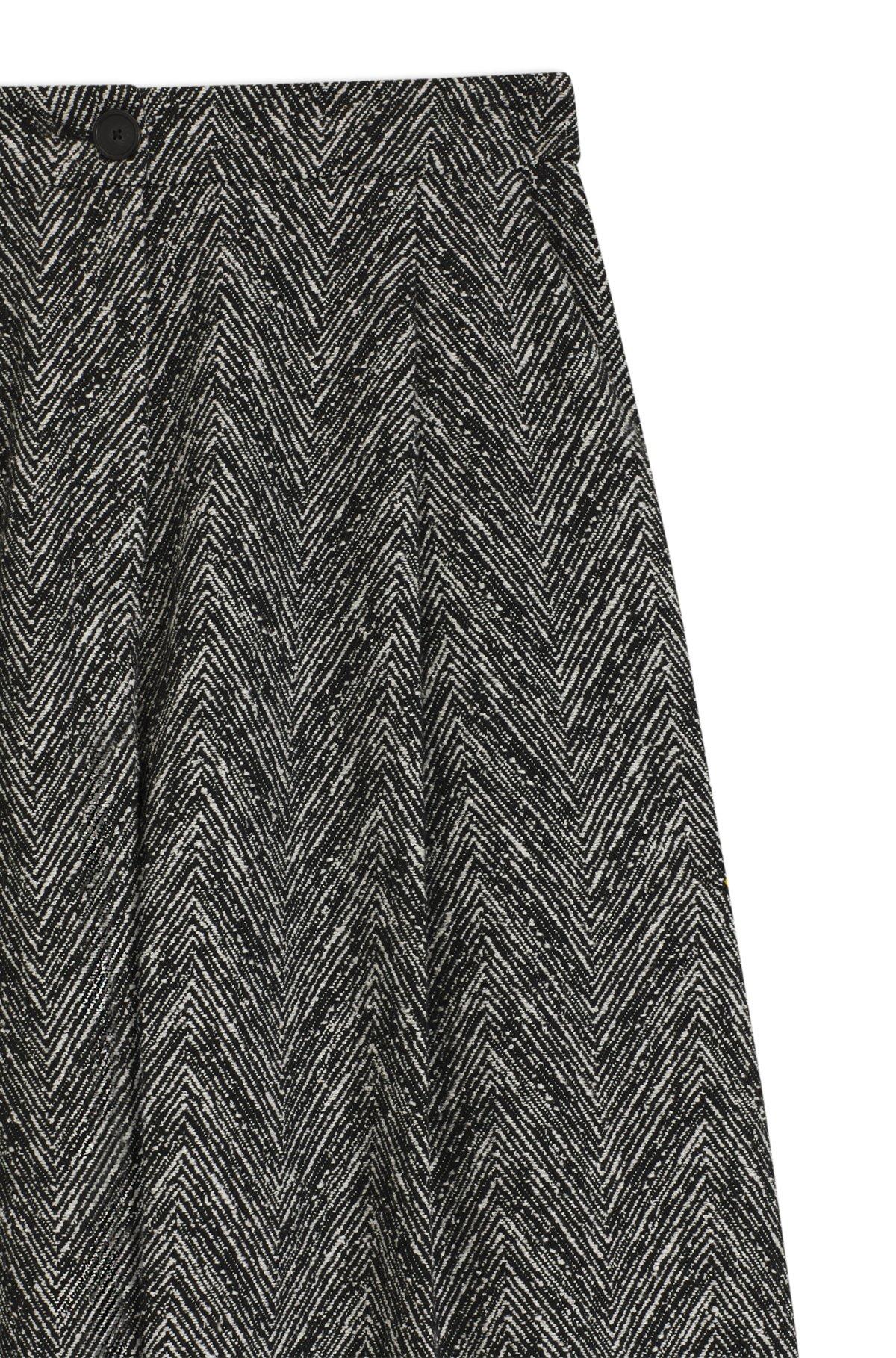 Regular-fit wide-leg trousers in herringbone tweed Product Image