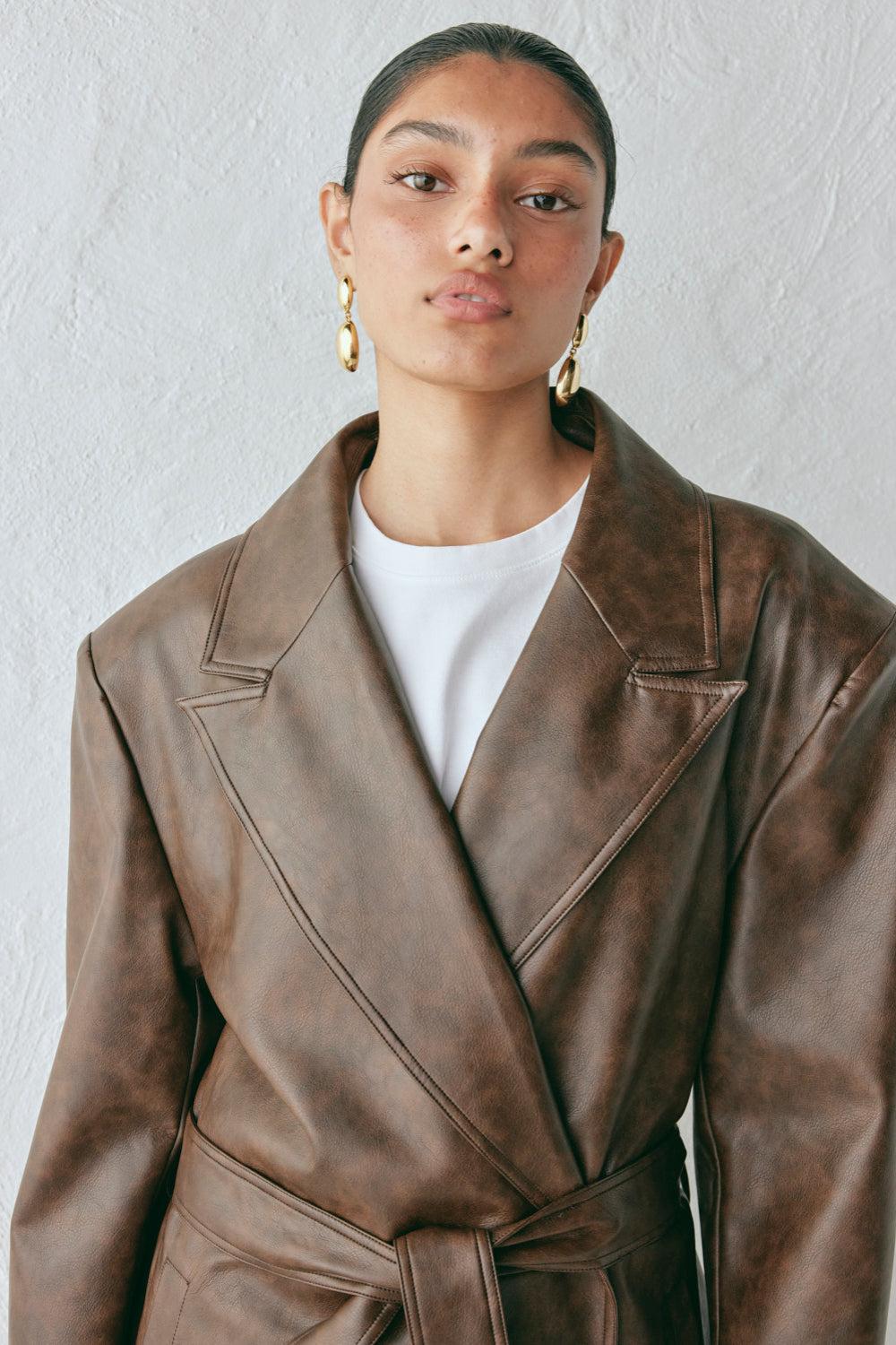 Zoa Trench Coat Coffee Product Image