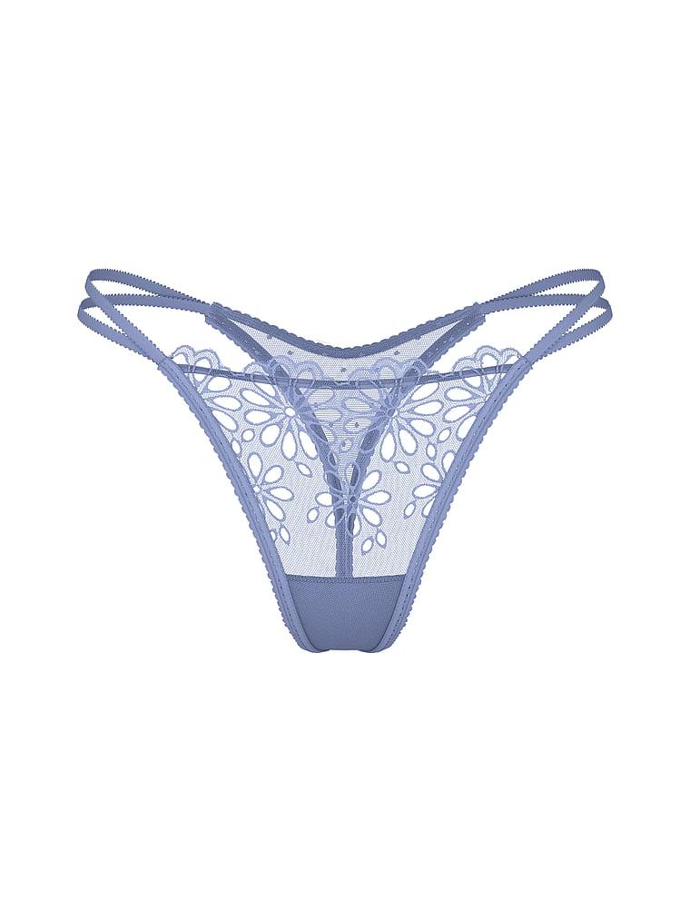 Eyelet Mesh Strappy String Thong Panty Product Image