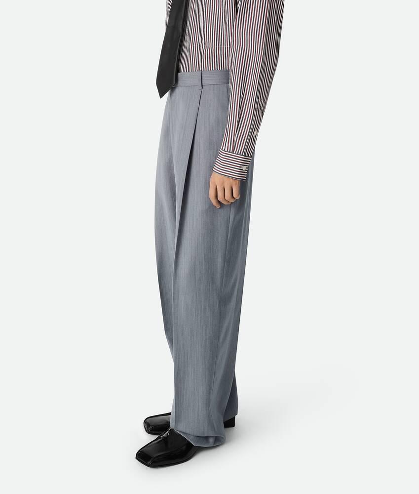 Men's Wool Subtle Chevron Wide Leg Trousers in Dark opal/beige melange Product Image