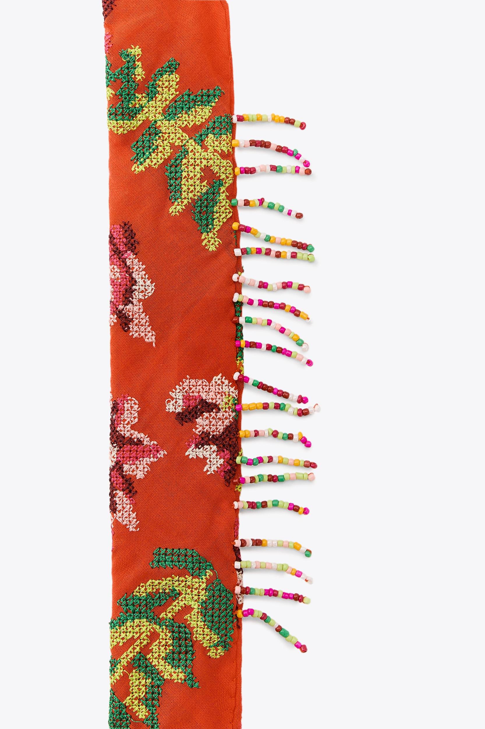 EMBROIDERED BEADED SCARF Product Image