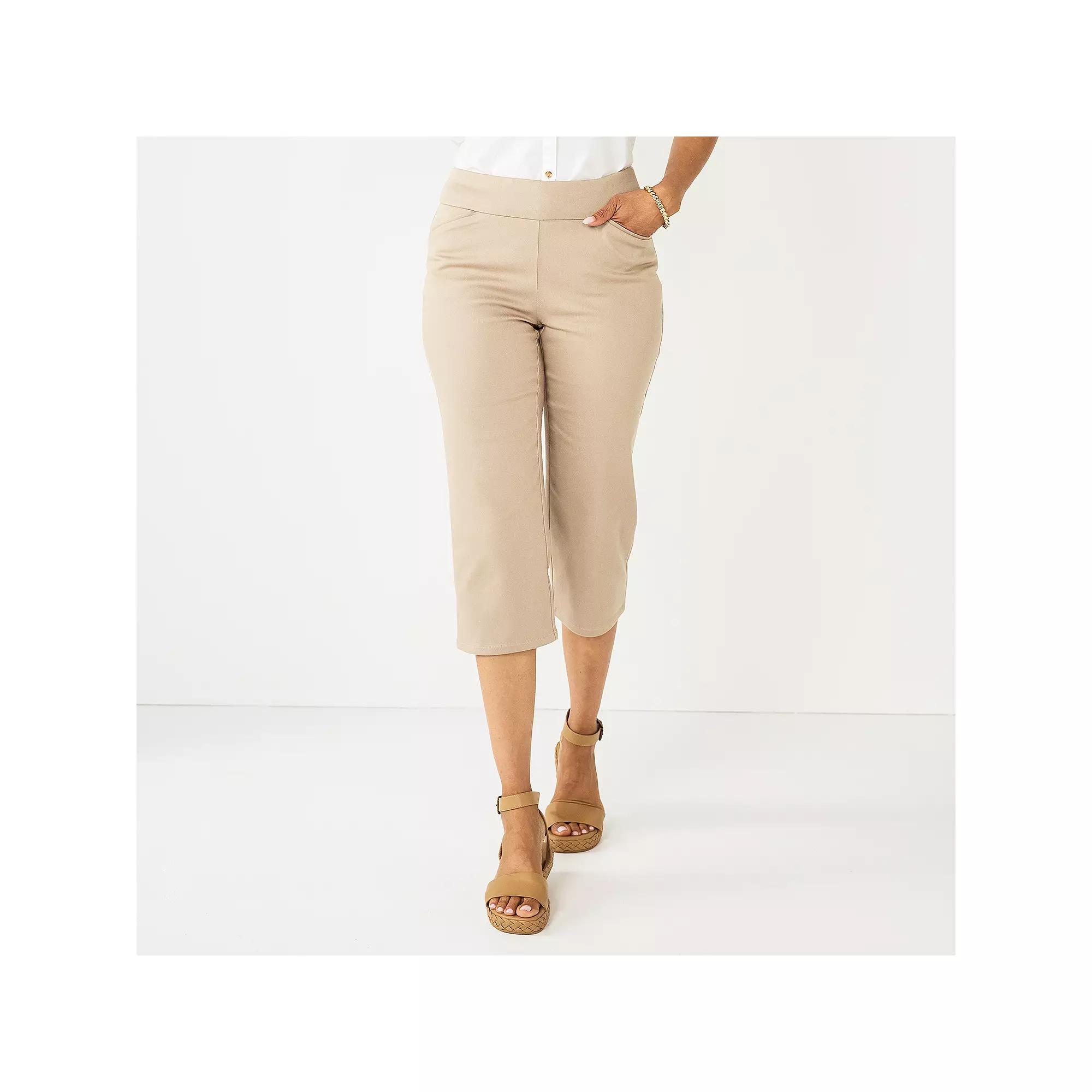 Petite Croft & Barrow® Effortless Stretch Capri Pants, Women's, Size: 10 Petite, Blue Product Image