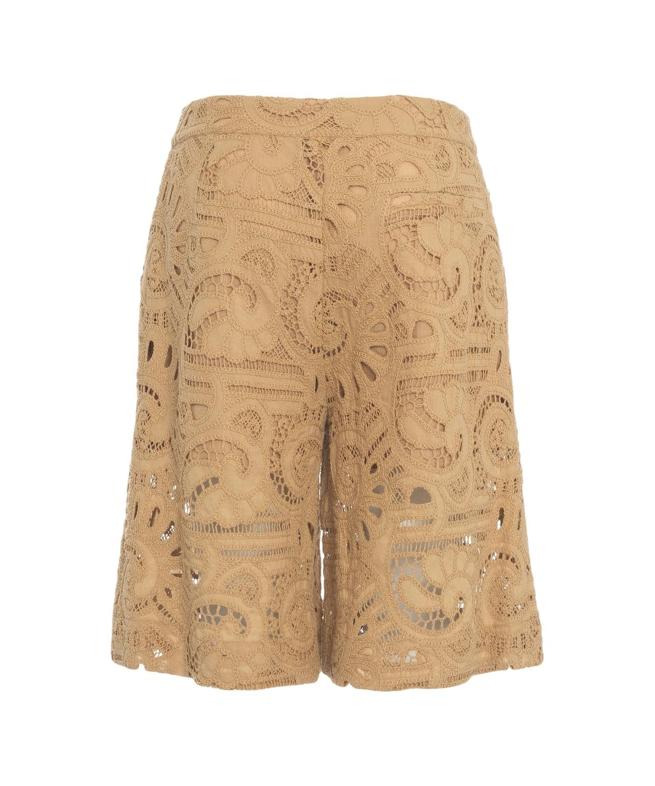 Bermuda with perforated embroidery Product Image