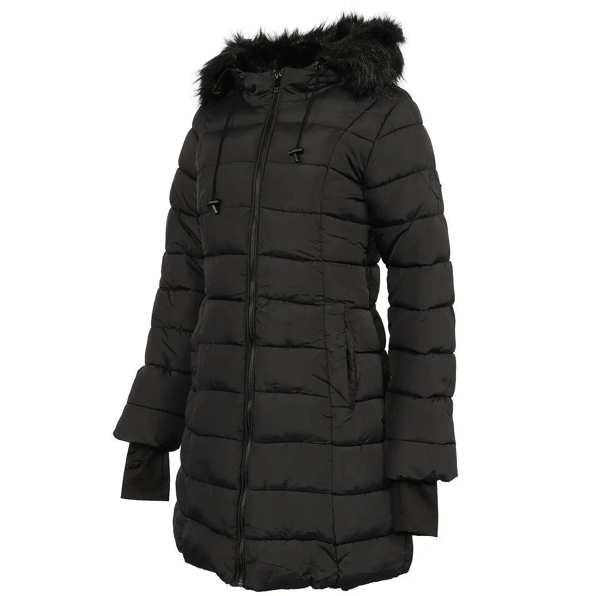 Steve Madden Women's Jacket with Faux Fur Hood Female Product Image