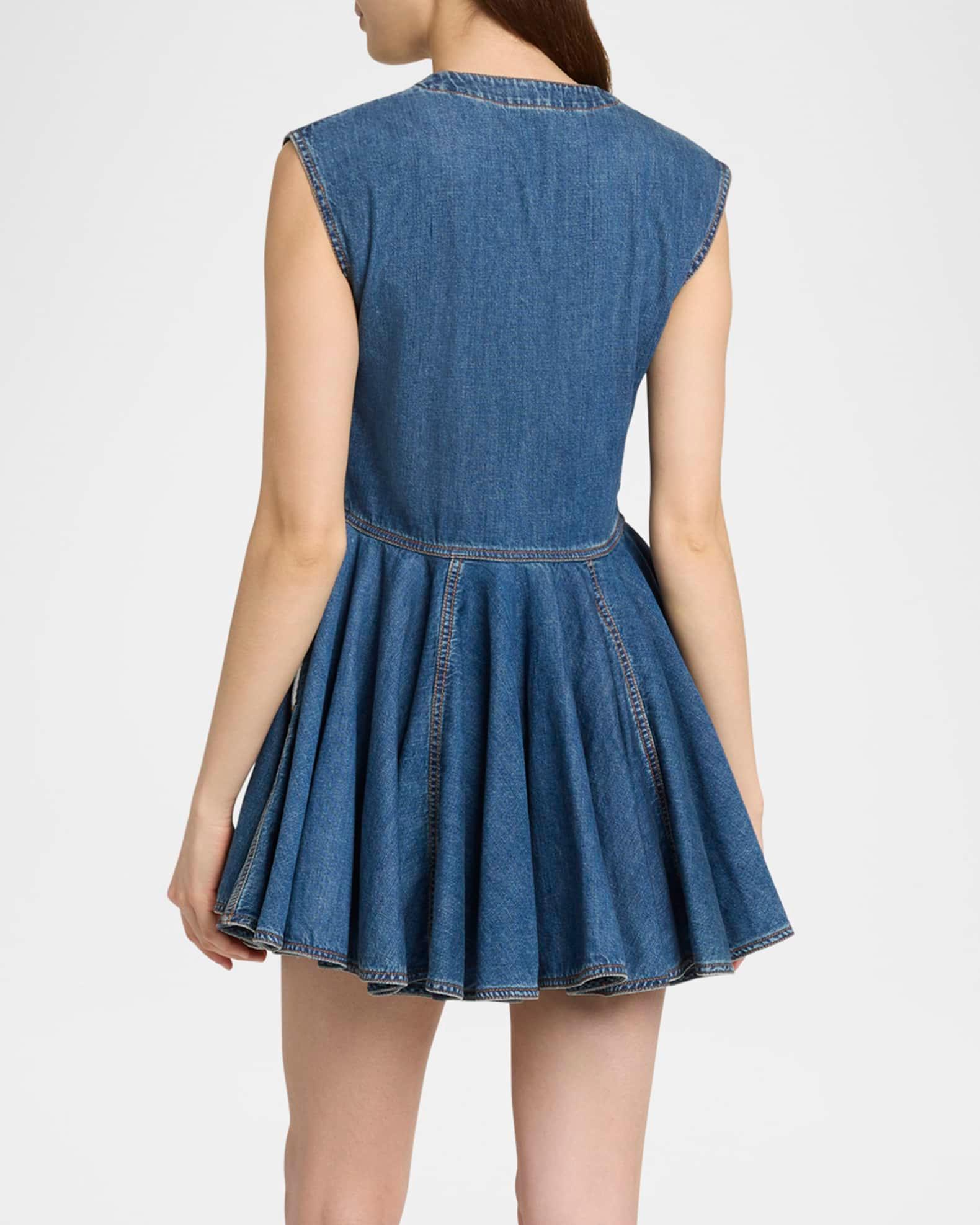Sleeveless Denim Wrap Dress Product Image