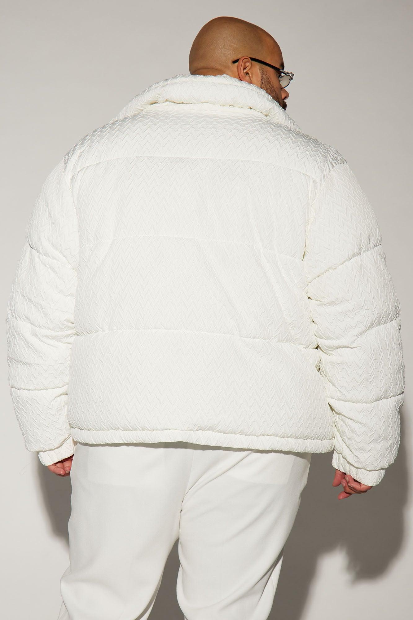 Apex Textured Nylon Puffer Jacket - White Product Image