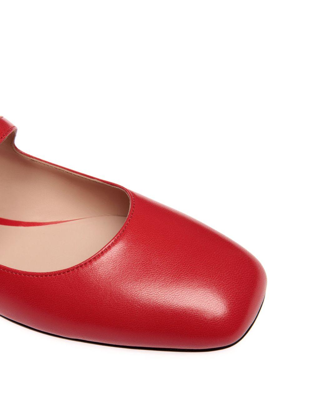 brushed leather mary-jane shoes Product Image