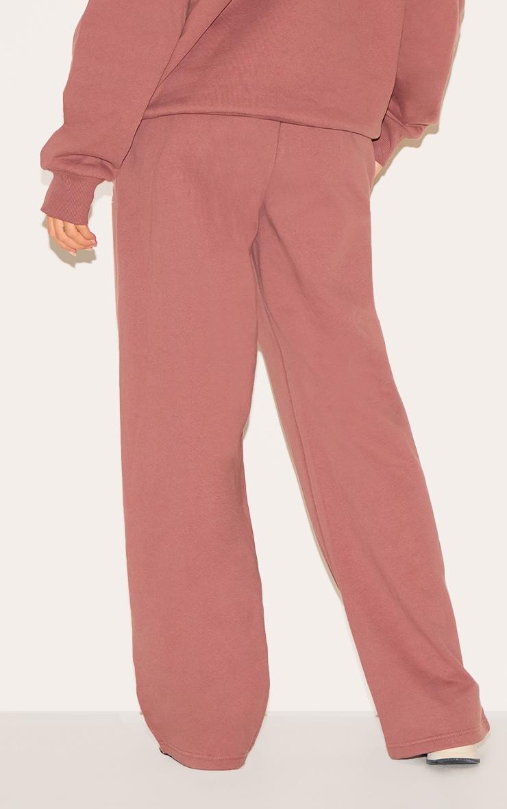 Mauve Healthy Body & Mind Premium Embroidered Oversized Wide Leg Sweatpants Product Image