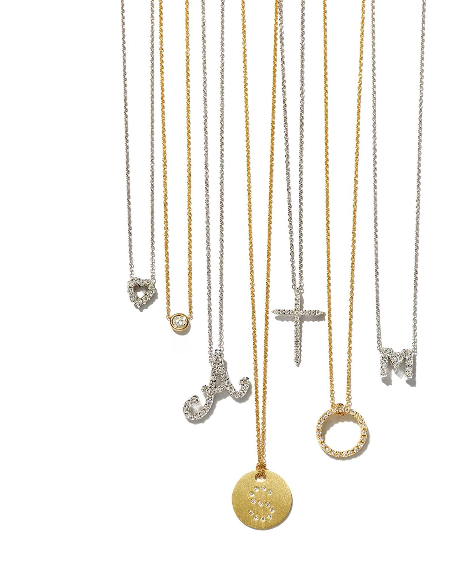 Womens Tiny Treasures 0.11 TCW Diamond & 18K White Gold Petite Circle Pendant Necklace Product Image