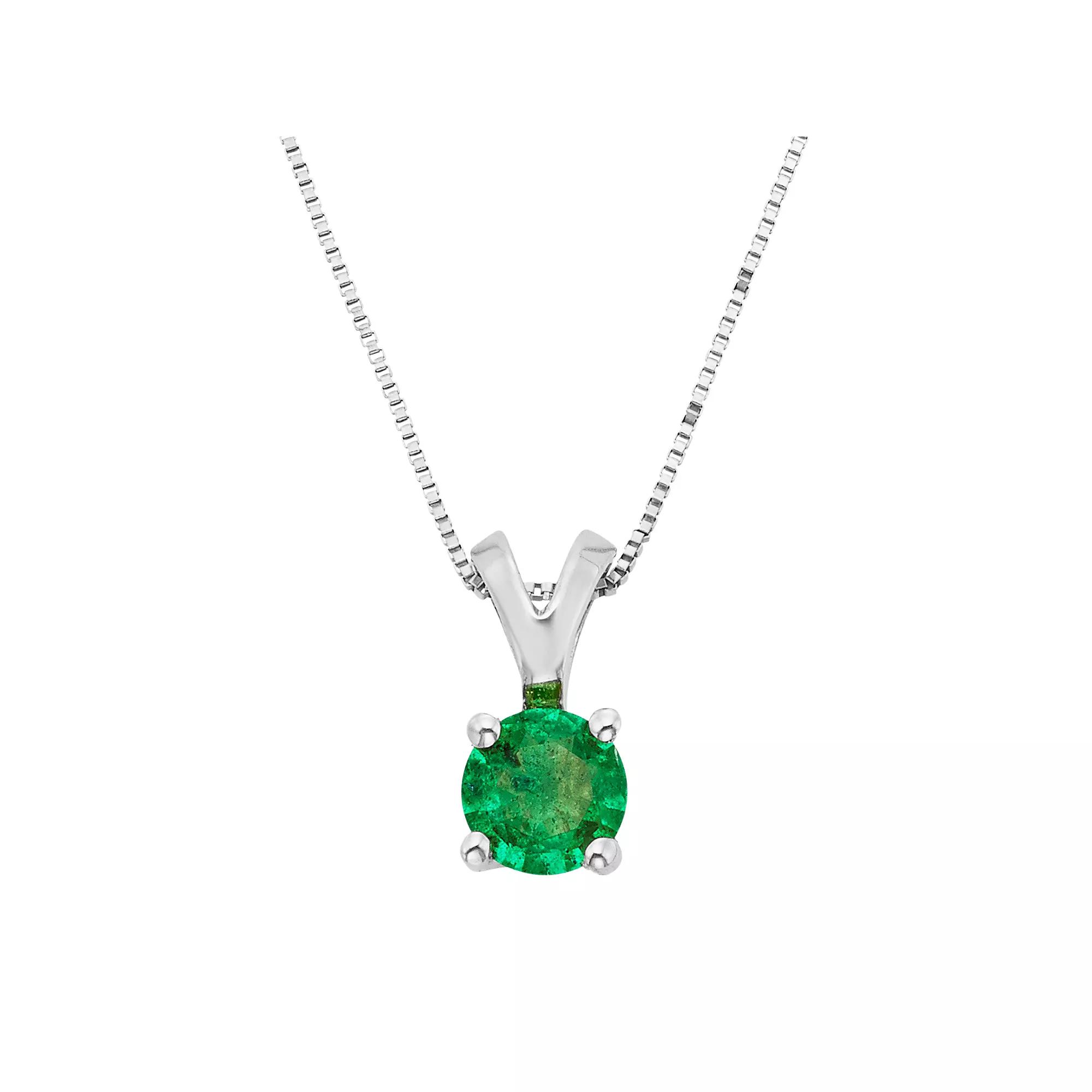 The Regal Collection Emerald 14k Gold Pendant Necklace, Women's,  Product Image