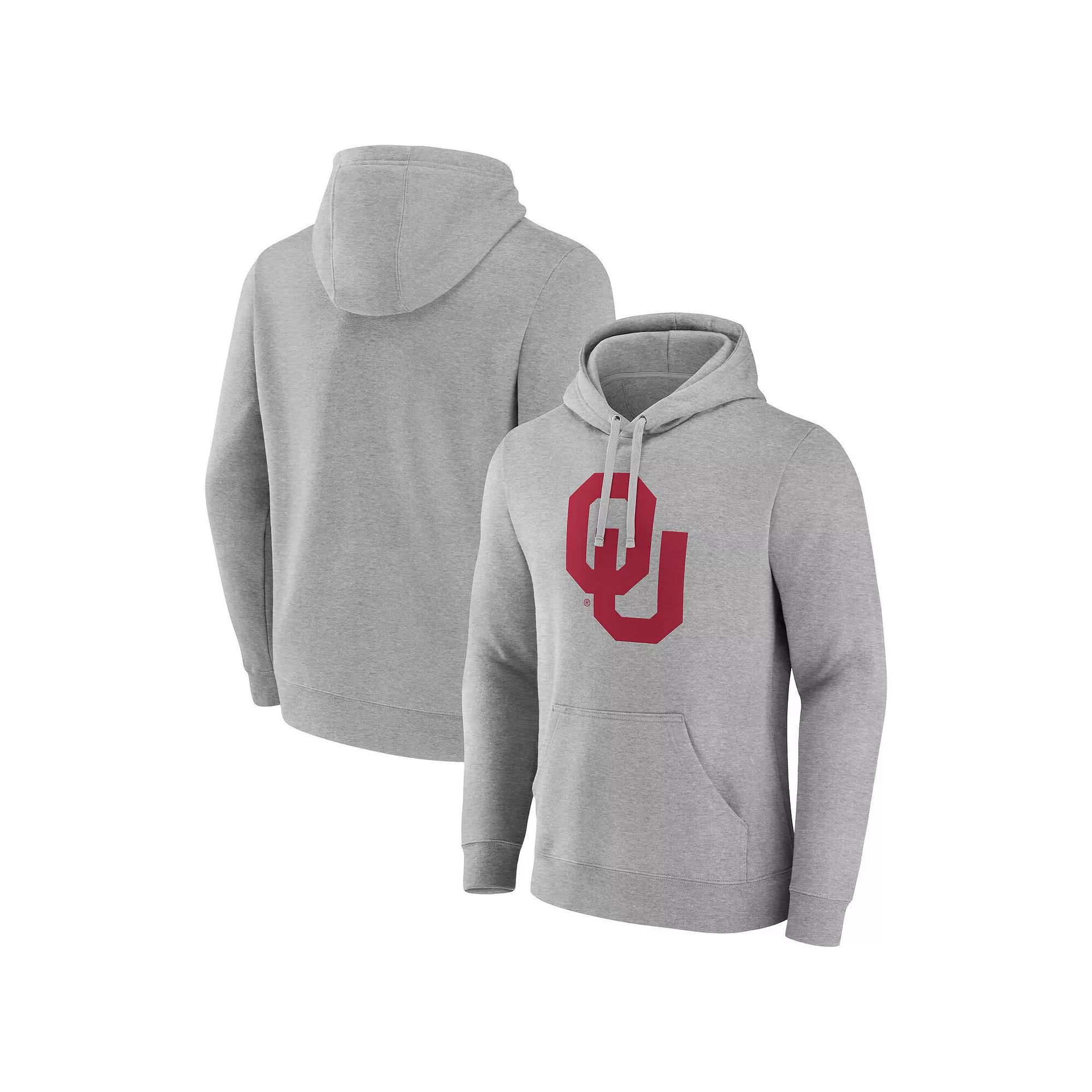 Men's Fanatics Gray Oklahoma Sooners Primary Logo Pullover Hoodie,  Product Image