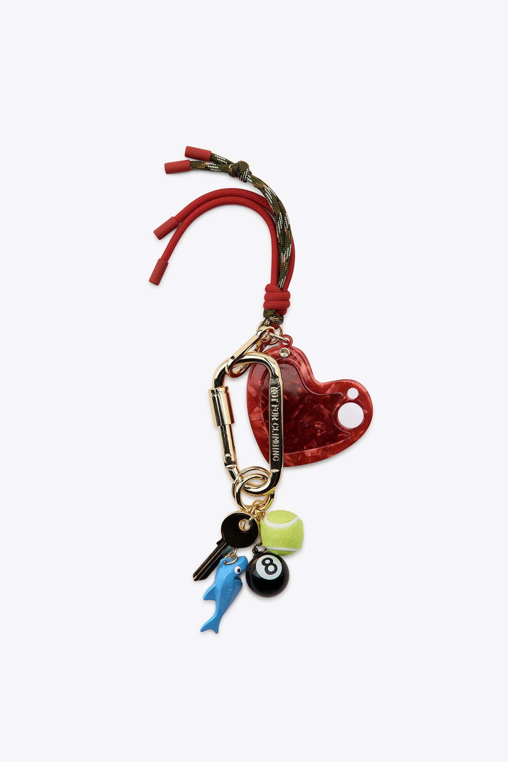 MIRROR HEART MULTI-CHARM KEYRING Product Image