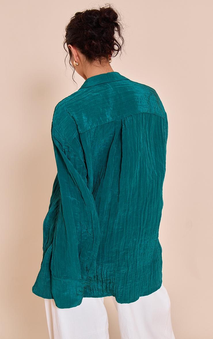 Teal Textured Oversized Shirt Product Image