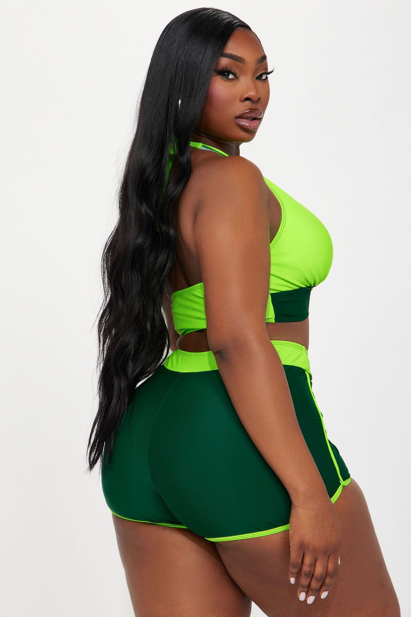 Carleta Boyshort 2 Piece Bikini - Green/combo Product Image