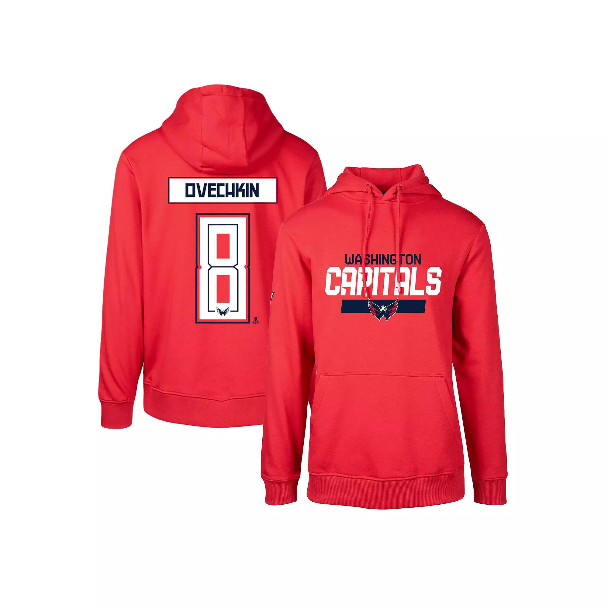 Men's Levelwear Alexander Ovechkin Red Washington Capitals Podium Name & Number Pullover Hoodie,  Product Image