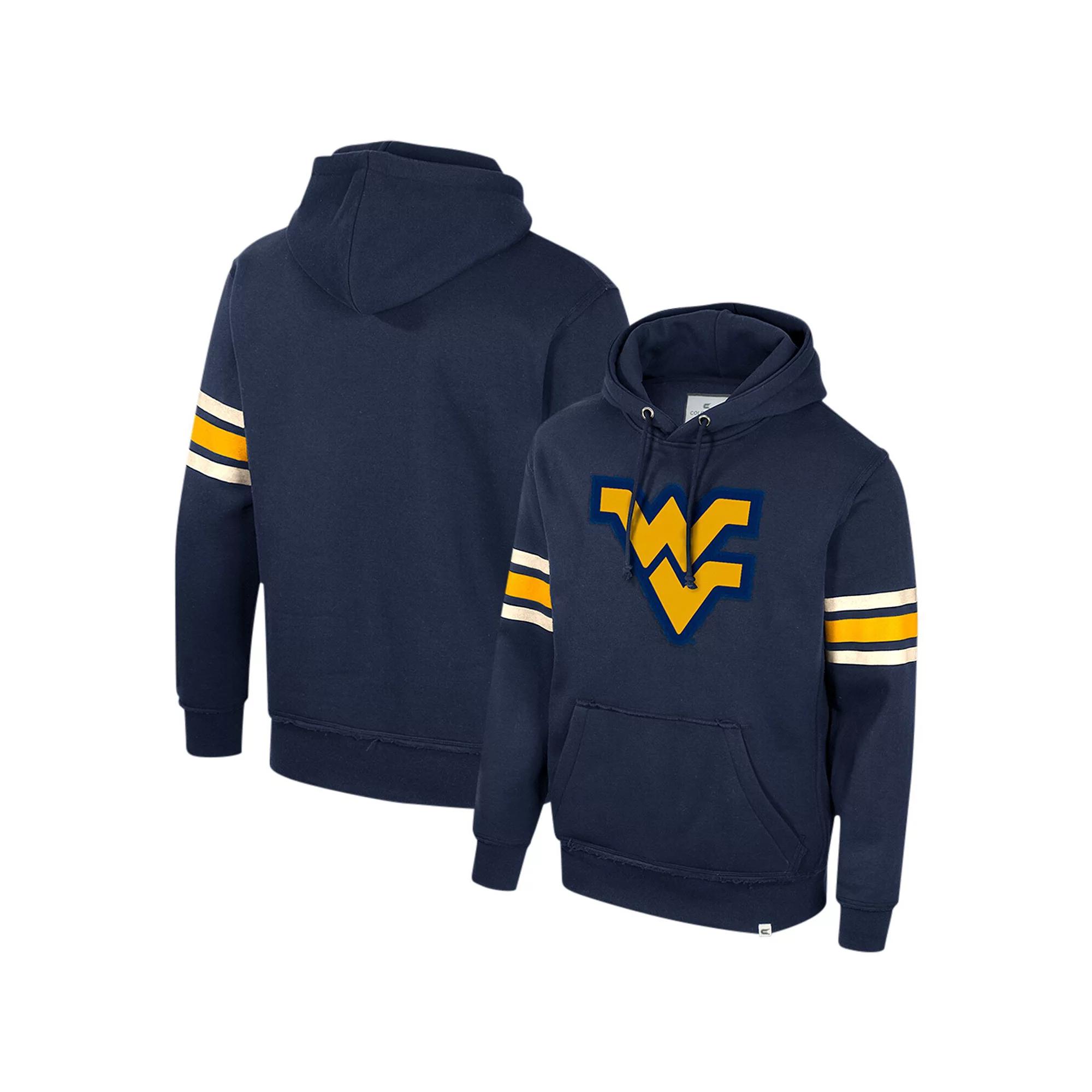 Men's Colosseum Navy West Virginia Mountaineers Saluting Pullover Hoodie,  Product Image