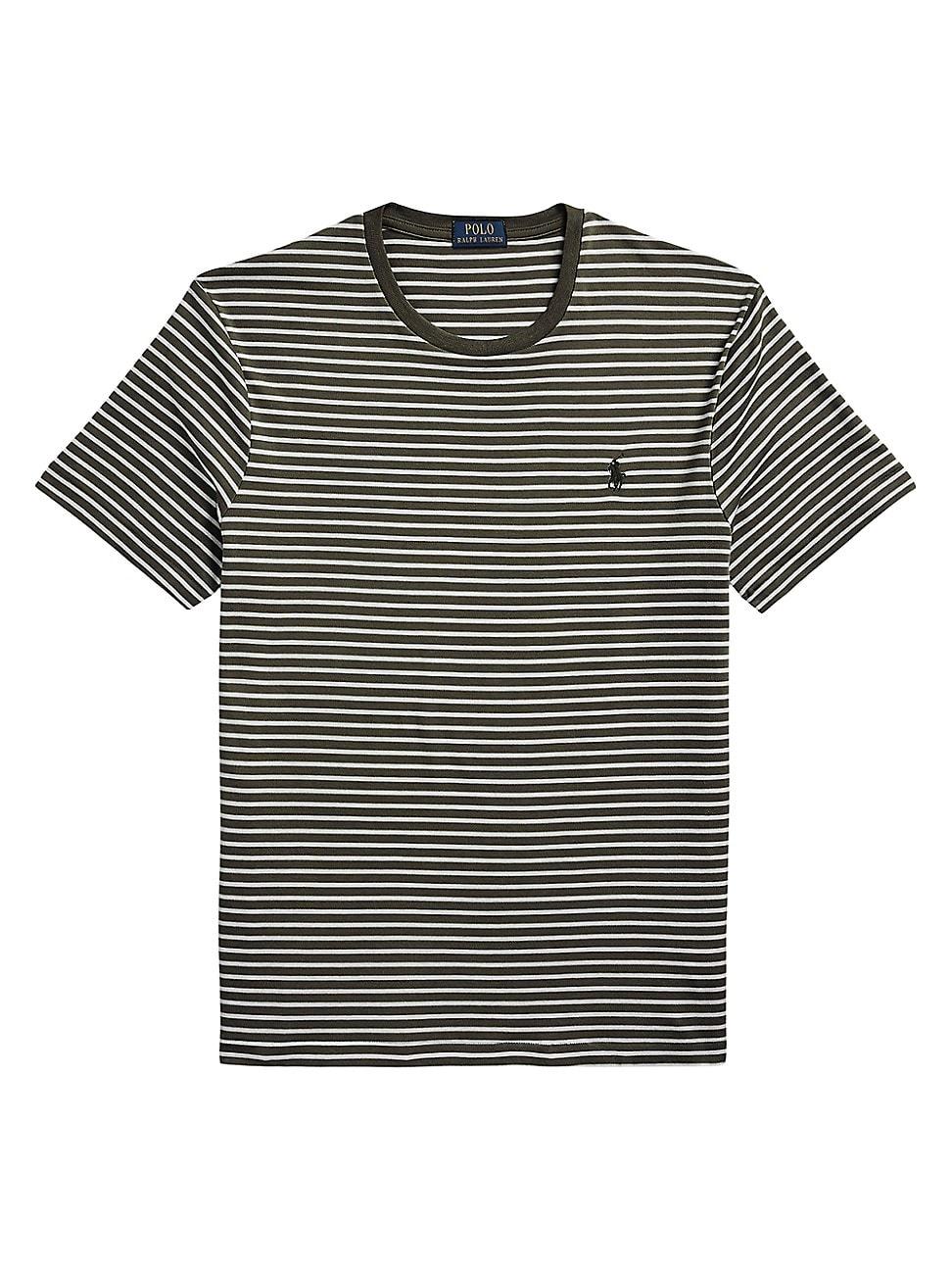 Mens Slim Striped Cotton T-Shirt Product Image