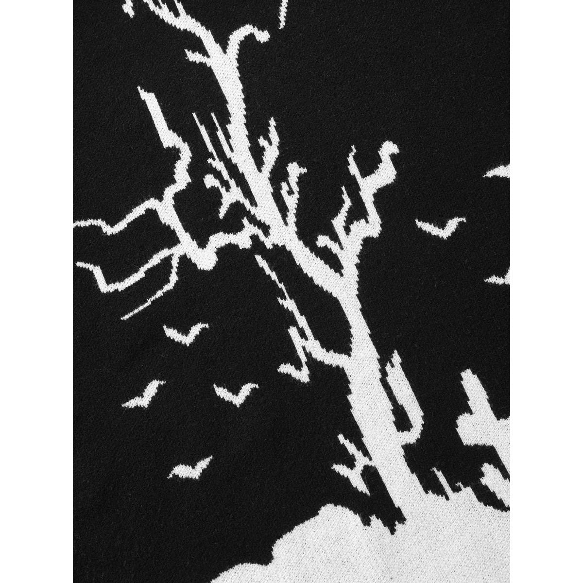 Plus Size After Midnight Bat Jacquard Printed Cardigan Black Women Casual Loose Long Sleeve Everyday Cardigans BloomChic 28/5X Product Image