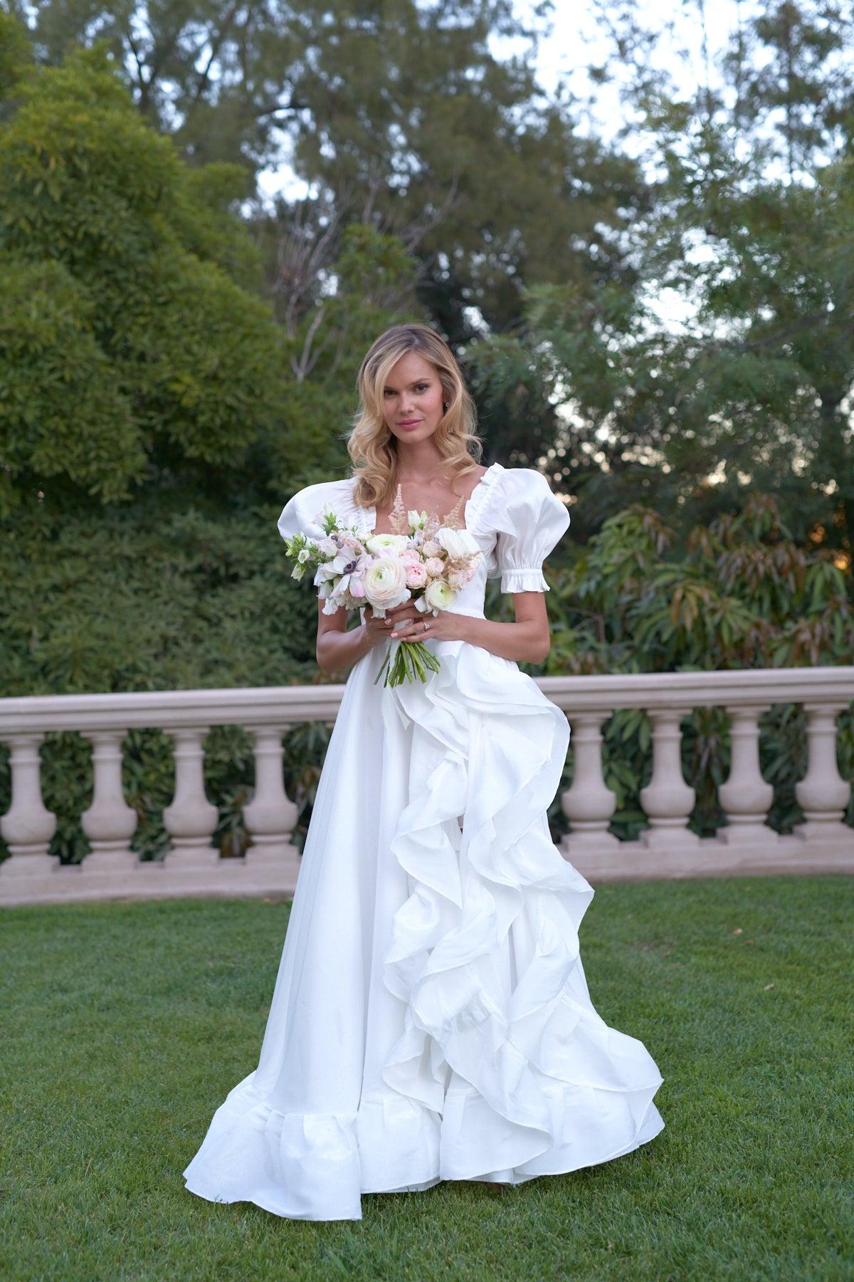 The Ivory Recycled Ruffle Gown Product Image