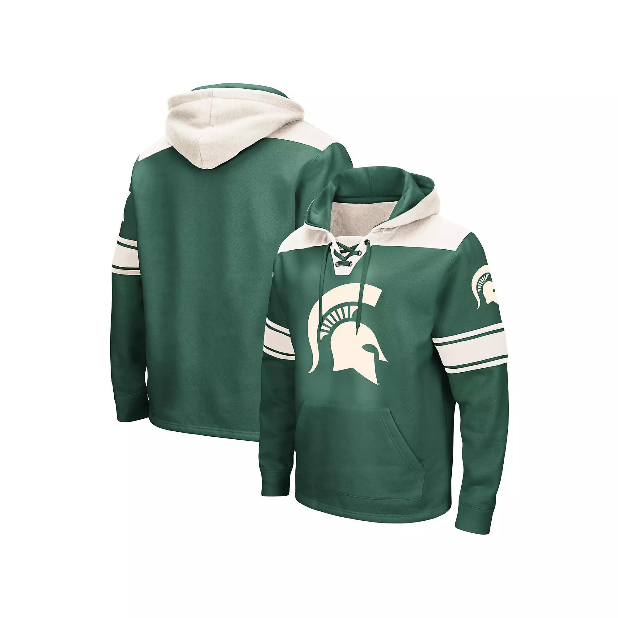 Men's Colosseum Green Michigan State Spartans Big & Tall Hockey Lace-Up Pullover Hoodie, Size: 2XB Product Image